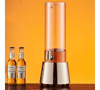 TT-YEC Desktop Beer Tower And Cold Drink Dispenser, 3L Transparent Large Capacity Juicer with Stainless Steel Tap And LED Light, Party Beverage Machine, Home Bar Accessory,D