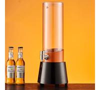 TT-YEC Desktop Beer Tower And Cold Drink Dispenser, 3L Transparent Large Capacity Juicer with Stainless Steel Tap And LED Light, Party Beverage Machine, Home Bar Accessory,B