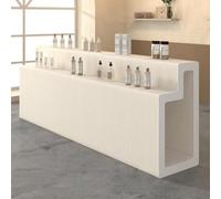 TT-YEC Double-Layer Paper Retail Display Rack, Heavy-Duty Sturdy Foldable Shoe Rack, Craft Display Stand, Extendable Vertical Shelf, Multi-Functional Partition, White,L200～300×W64×H118CM