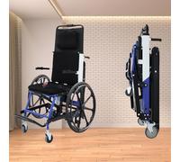 TT-YEC Electric Hand-Propelled Stair Climbing Wheelchair, Aluminum Alloy Foldable Adult Lightweight Wheelchair with Removable 13A Battery, 120W Motor, 100Kg Load Capacity