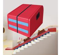 TT-YEC Extra-Long Folding Slide for Children, Indoor And Outdoor Children's Playground, Toddler Climbing Game Set, 340CM Long, with Fixed Non-Slip Handles, Portable Slide,Red