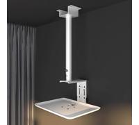 TT-YEC Height Adjustable Ceiling Projector Mount, Hidden Cable Routing, with Tray, Aluminum Alloy Game Room Stand, Suitable for Cinema/Office, Black/White,A H43 to 78CM