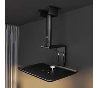 TT-YEC Height Adjustable Ceiling Projector Mount, Hidden Cable Routing, with Tray, Aluminum Alloy Game Room Stand, Suitable for Cinema/Office, Black/White,B H22 to 37CM