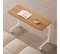 TT-YEC Height-Adjustable Movable Bedside Table, Solid Wood Computer Desk for Home Use, Foldable Portable Wheelchair-Accessible Lap Table, Height Adjustable,B is 100cm Long