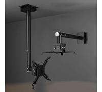 TT-YEC Home/Office Projector Stand, Height Adjustable, Wall/Ceiling Projector Telescopic Arm, Aluminum Alloy 2-In-1 Stand, Compatible with Most Projectors,B H50 to 100CM