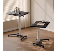 TT-YEC Home Solid Wood Height-Adjustable Desk, Movable Dining Table for The Elderly, Multi-Functional Wheelchair Tray, Height-Adjustable Standing Desk, Steel Structure,B is 70 cm Long