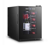 TT-YEC Home Wine Refrigerator, Constant Temperature Wine Cellar with Glass Door, Tabletop Air-Cooled Wine Cabinet, 10-18 Bottle Capacity, LED Lighting, Single Zone Wine Cooler,B