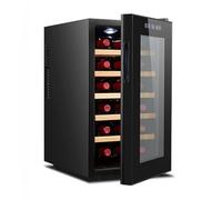 TT-YEC Home Wine Refrigerator, Constant Temperature Wine Cellar with Glass Door, Tabletop Air-Cooled Wine Cabinet, 10-18 Bottle Capacity, LED Lighting, Single Zone Wine Cooler,E