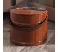 TT-YEC Home Wooden Foot Bath Tub, Wooden Foot Basin with Massager And Lid, Thickened Foot Relaxation Spa Tub, Foot Massage Tub, Bath Tub Pedicure Bowl Footbath,BH25CM