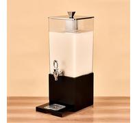TT-YEC Large Capacity Hot And Cold Beverage Dispenser, Transparent Acrylic Juicer with Stainless Steel Stand And Ice Core, Commercial Square Juicer, Detachable, 10/15L,Black 15L B