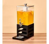 TT-YEC Large Capacity Hot And Cold Beverage Dispenser, Transparent Acrylic Juicer with Stainless Steel Stand And Ice Core, Commercial Square Juicer, Detachable, 10/15L,Black 10L A