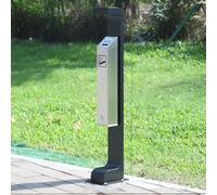 TT-YEC Large Floor-Standing Outdoor Ashtray, Upright Cigarette Butt Bin, with Lockable Ashtray Column, All-Metal Structure, with Removable Inner Bin, Commercial Cigarette Butt Bin,C