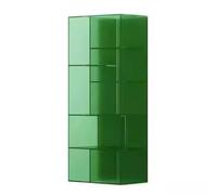 TT-YEC Modern Minimalist Acrylic Floor-Standing Bookshelf, Floor-Standing Corner CD Storage Rack, Vinyl Record Display Rack, Cube-Shaped Collectible Display Shelf,High120CM E