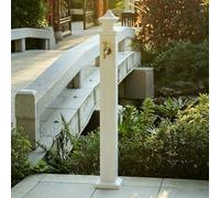 TT-YEC Multifunctional Outdoor Antifreeze Faucet Post, Aluminum Alloy Patio Water Jet, with 7M Spray Gun and Faucet, Ground/Side Water Inlet, White,Side Water Inlet H114Cm