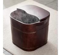 TT-YEC Portable Foot Bath Bucket, Wooden Thickened Foot Bath Bucket, Home Foot Bath Basin 31CM High with Lid, Pedicure Wooden Bucket, Essential Foot Relaxation Bucket,BH31CM