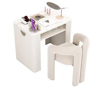 TT-YEC Professional Manicure Table with Collector, Heavy Duty Metal Frame Beauty Salon Manicure Table with Marble Top, Portable Manicurist Workstation, Nail Salon Table, White,BL80CM