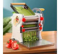 TT-YEC Professional Stainless Steel Pasta Maker, Manual Noodle Maker with 20CM Noodle Roller, 2 Cutters and Stainless Steel Bottom Plate, Fresh Noodle Cutter, White,3MM+2.5MM Round Knife