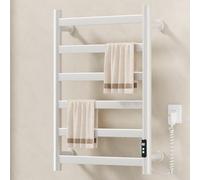 TT-YEC Smart Bathroom Electric Towel Rack, Stainless Steel 5-Bar Towel Dryer, Wall-Mounted Straight Towel Heater with Top Shelf, Carbon Fiber Dry Heating.,Right exit D