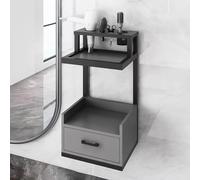 TT-YEC Stylist Storage Beauty Station, Wall Mounted Hair Cutting Salon Station with 2 Storage Drawers and Hairdryer Hole, Modern Open Dressing and Barber Table,AL36×W32×H60CM