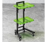 TT-YEC Two-Tier Acrylic Rolling Barber Shop Cart, Portable Mobile Beauty Tool Cart, Foldable Hair Salon Worktable, Stainless Steel Hairstylist and Beautician Equipment.,E