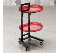 TT-YEC Two-Tier Acrylic Rolling Barber Shop Cart, Portable Mobile Beauty Tool Cart, Foldable Hair Salon Worktable, Stainless Steel Hairstylist and Beautician Equipment.,N