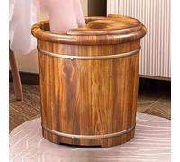 TT-YEC Wooden Vintage Foot Bath Bucket, Foot Bath Bucket with Massager And Handle, Home Solid Wood Foot Bath Bucket, Handmade Foot Basin, Foot Spa Massage Pedicure Bucket,H30CM