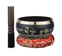 TT-YEL Handmade Meditation Singing Bowl Set, Copper Singing Bowl, Yoga Music Bowl Including Percussion And Singing Bowl Pad, Suitable for Buddhism, Decoration, Yoga, Relaxation,Black