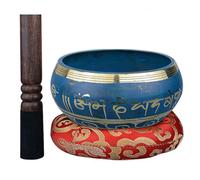 TT-YEL Handmade Meditation Singing Bowl Set, Copper Singing Bowl, Yoga Music Bowl Including Percussion And Singing Bowl Pad, Suitable for Buddhism, Decoration, Yoga, Relaxation,Blue