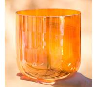 TT-YEL Orange 6-8 Inch Crystal Singing Bowl, Meditation Yoga Chakra Accessory, Handmade Music Bowl with Beater And Rubber Ring, Unique Decoration,7 Inches