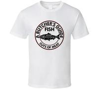 TT44TRTFxdr Fish A Butcher's Guide Cuts of Meat T Shirt White