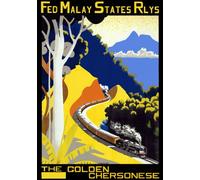 TT76 Vintage Malay Golden Chersonese Malaysia Railway Travel Poster Re-Print - A3 (432 x 305mm) 16.5" x 11.7"