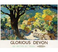 TT87 Vintage Glorious Devon Railway British Travel Poster Re-Print Reproduction Print Card - A5 (148mm x 210mm)