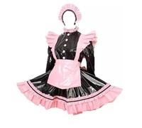 TTANYYUINGOU Sissy Girl Black-pink PVC Lockable Maid Cosplay Costume Halloween Customized WOMEN,PINK,5XL