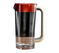 TTAO 1 Pack 2 Liters/68 Oz Clear Plastic Square Pitcher with Lid & Handle, Water Jug for Hot/Cold Drinks&Lemonade Red One Size