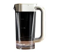 TTAO 1 Pack 2 Liters/68 Oz Clear Plastic Square Pitcher with Lid & Handle, Water Jug for Hot/Cold Drinks&Lemonade White One Size