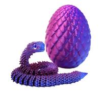 TTAO 2 Pcs 12in 3d Printed Snake Toys, 3d Printed Animals Egg, Flexible Snake Stuff For Home Decor Christmas Purple One Size