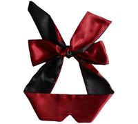 TTAO 2pcs Satin Eye Mask for Sleeping Silk Blindfold Masks Adjustable Eye Cover Band Valentine Gift Burgundy&Black One Size