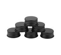 TTAO 50Pcs olden Aluminum Caps Bottles Caps Glass Vials Threaded Lids for Jelly Spices Dry Cargo Glass Bottles Black 28mm