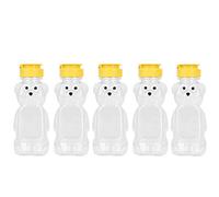 TTAO 5Pcs Kids Squeezable Bear Drinking Bottle Cute Teddy Bear Shape Milk Tea Juice Jug Water Cup Containers Yellow One Size