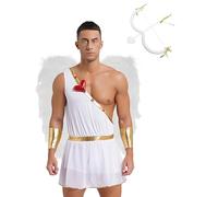 TTAO Adult Men Cupid Costume Love God Fancy Dress Costume Anime Cosplay Kits Halloween Movie Costume White XL