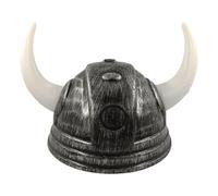 TTAO Adult Viking Helmet with Realistic Horns Buffalo Style Warrior Hat for Halloween Costumes Themed Parties Headwear Silver One Size