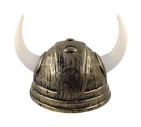 TTAO Adult Viking Helmet with Realistic Horns Buffalo Style Warrior Hat Headwear for Halloween Costumes Themed Parties Gold One Size