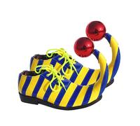 TTAO Adults Jumbo Clown Shoes Stripe Funny Circus Clown Shoes Elf Shoes Footwear for Carnivals Holiday Dressing Blue Yellow 44 Years