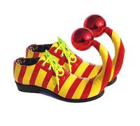 TTAO Adults Jumbo Clown Shoes Stripe Funny Circus Clown Shoes Elf Shoes Footwear for Carnivals Holiday Dressing Red Yellow 42 Years