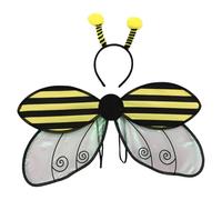 TTAO Bee Wings With Headband Insect Wing Halloween Fairy Dressing Up Costume Accessories Yellow One Size