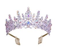 TTAO Crystal Rhinestone Queen Crown Vinatge Princess Tiara Wedding Headpiece for Women Girls Colorful One Size