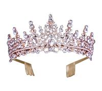 TTAO Crystal Rhinestone Queen Crown Vinatge Princess Tiara Wedding Headpiece for Women Girls White One Size