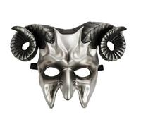 TTAO Devil Goat Horned Mask 3D Halloween Mask for Party Silver One Size