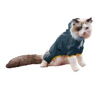 TTAO Dog Raincoat Reflective Waterproof Pet Clothes for Chihuahua Maltese Rain Coat Small Medium Dogs Jumpsuit Blue Large