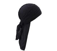 TTAO Doo Rags Dew Rag Cotton Durags Head Cap Cooling Head Wrap Bandana Helmet Liner For Men Cycling Motorcycle Black One Size